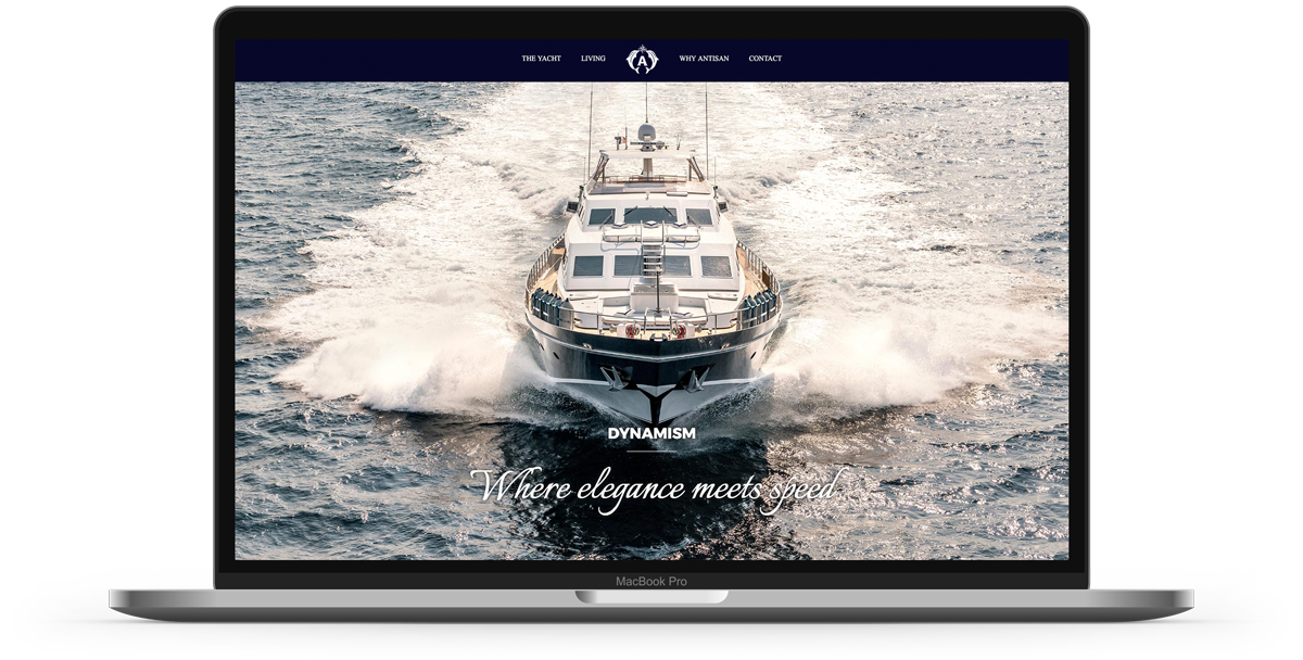 Antisan super yacht web design