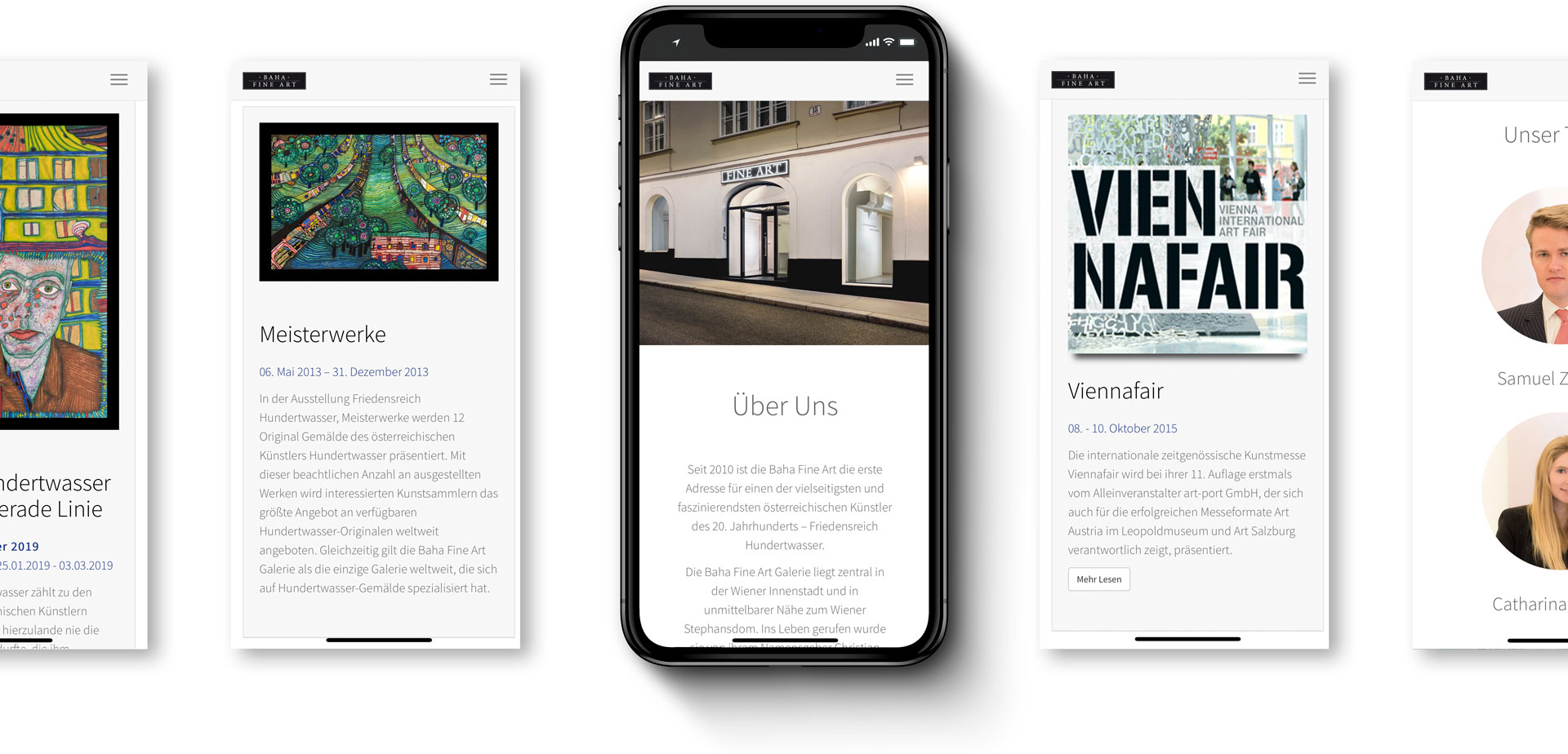 Baha Fine Art web design for mobile devices