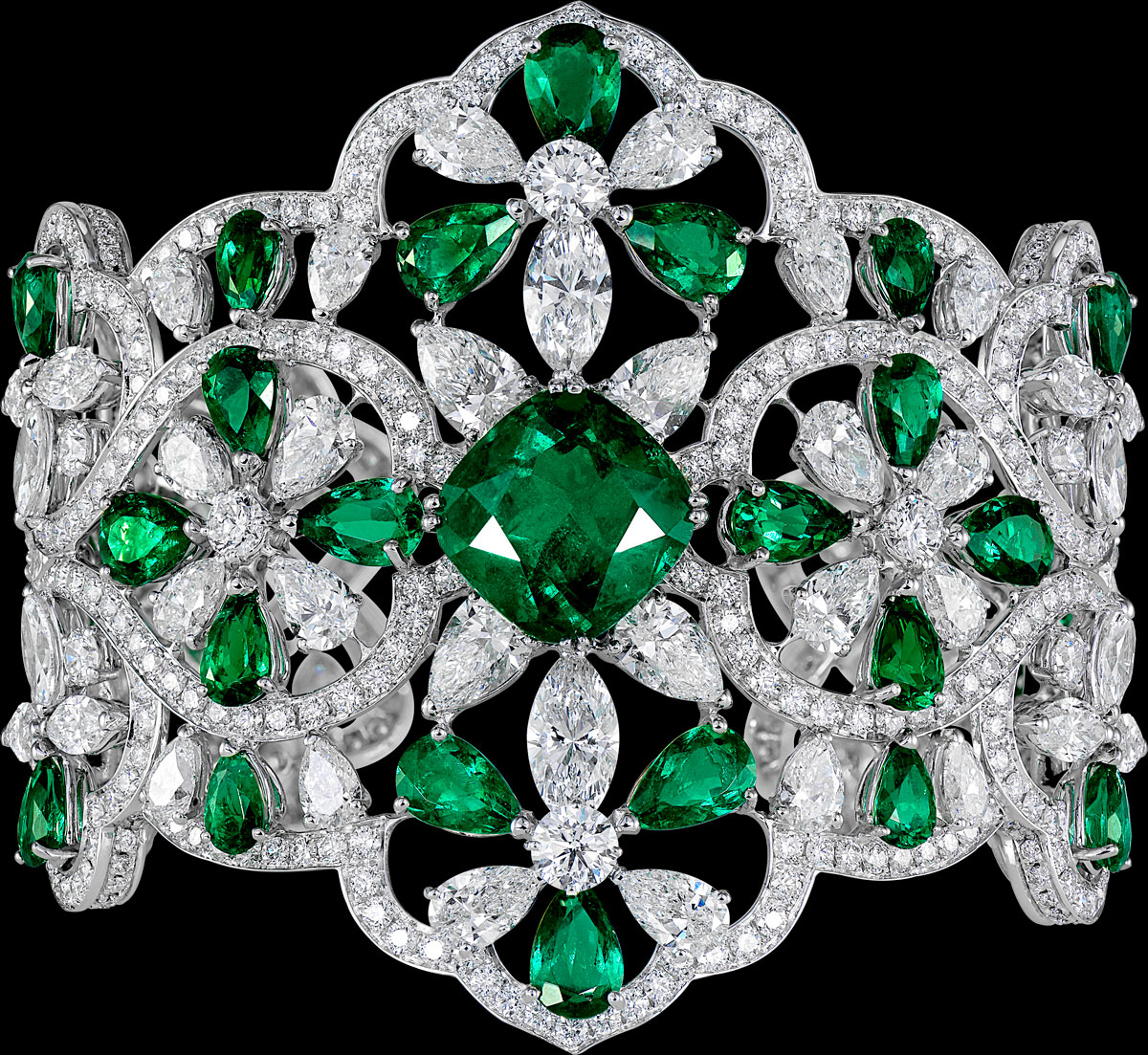 Colombian emerald and diamond bracelet by Orlov Jewelry