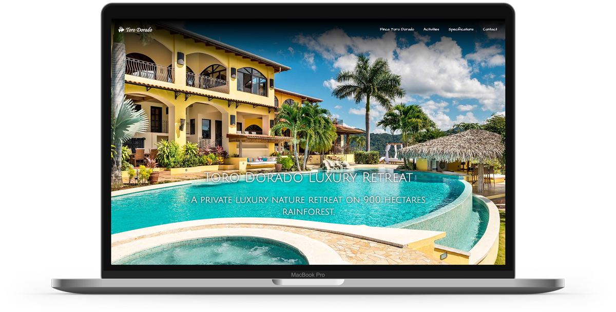 Web design for toro dorado luxury property